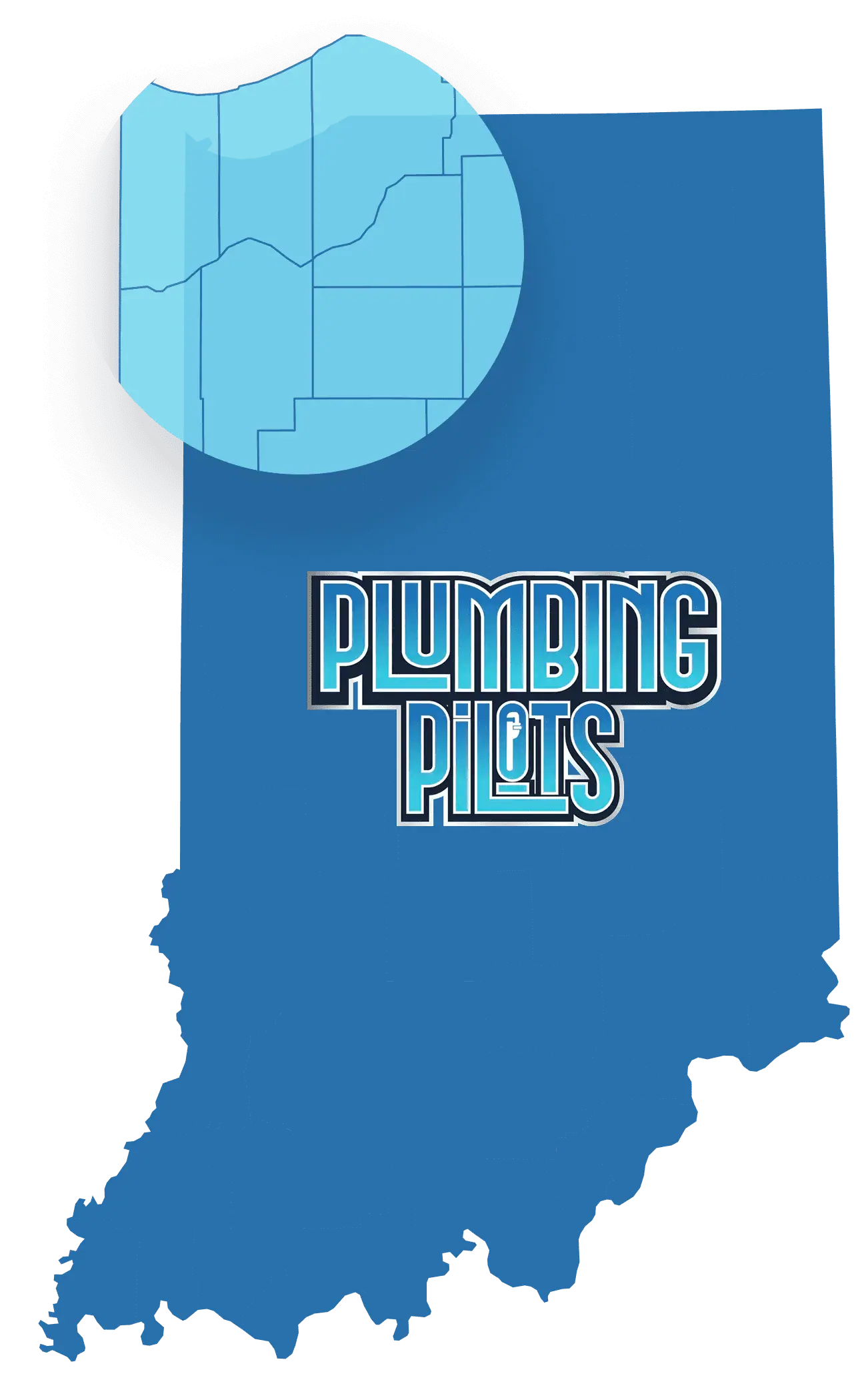 Service area map for Plumbing Pilots' leak detection and repair services.